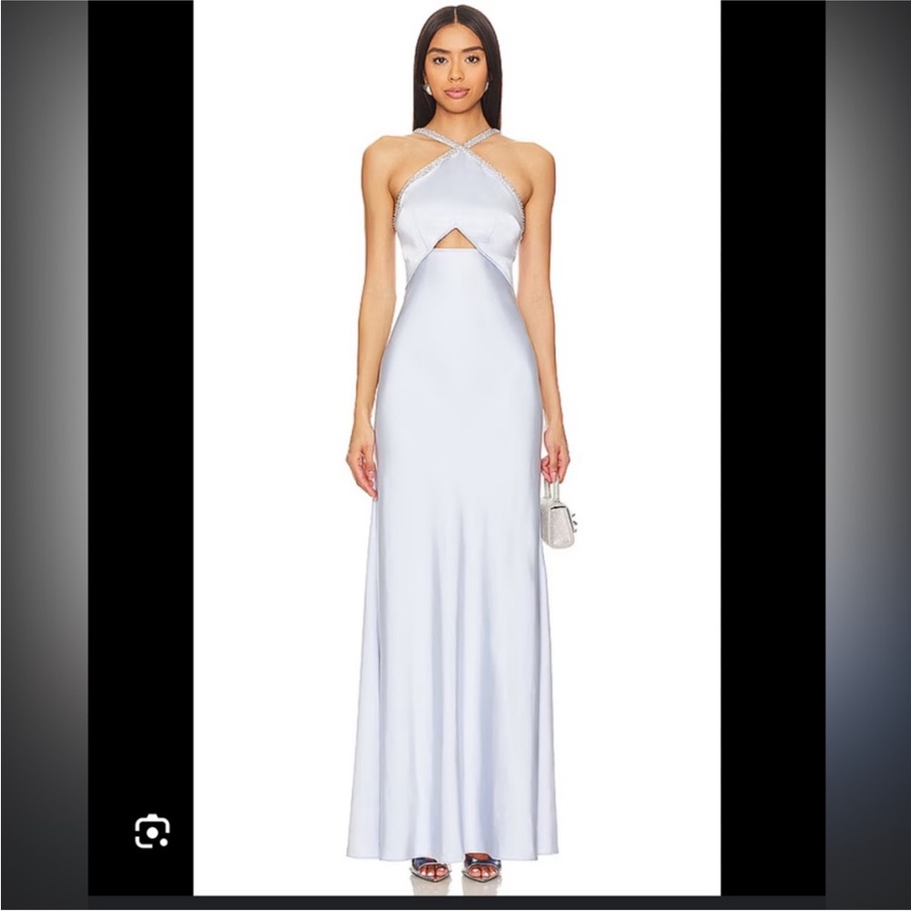 EUC Self Portrait Blue Diamanté Maxi Dress 4